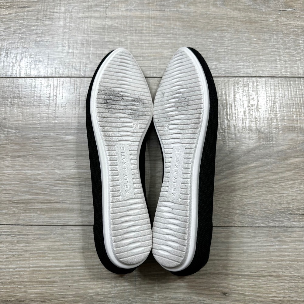 Kelly & Katie Black Round Pointed Slip On Ballet Flats‎ Mesh Knit Women's 7.5 M - Picture 6 of 7